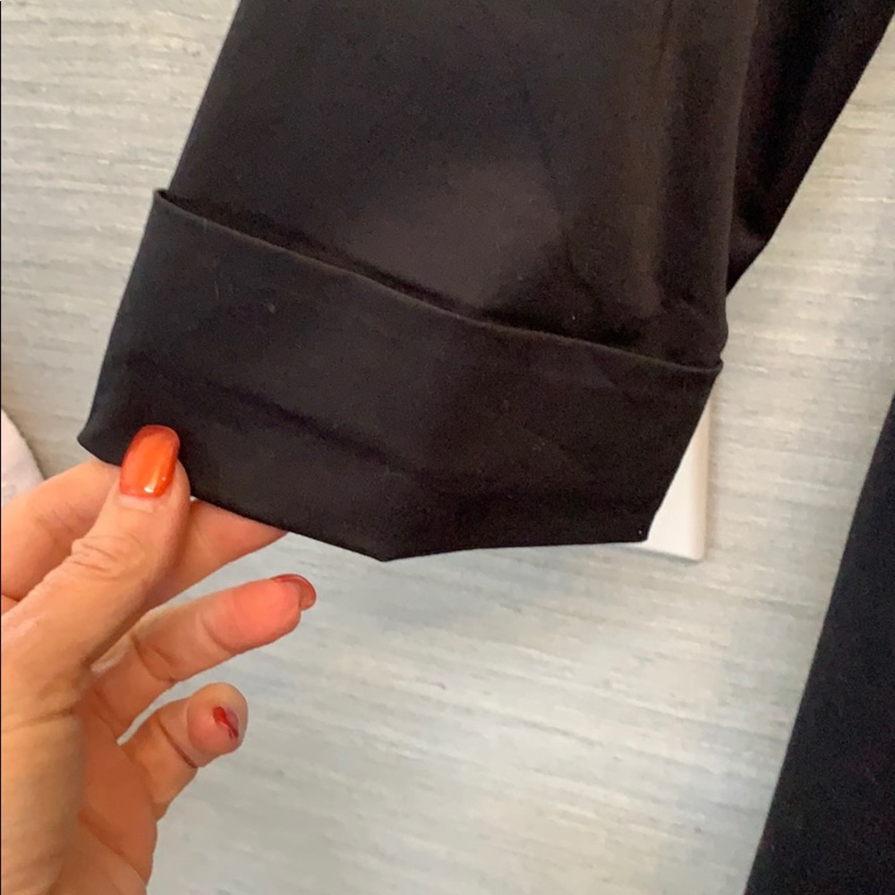 Ellen Tracy sz 12 Heavy Cotton lined black dress. 43” L 19.5”across. Bottom kick - Picture 8 of 11